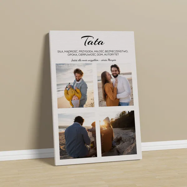 Kolaż dla taty na prezent na płótnie