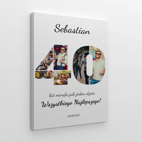 Prezent z dedykacją na 40 urodziny kolaż zdjęć